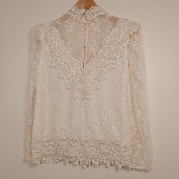 Michael Marcella by Barbara Chodos Vintage Victorian-Style Retro Lace Blouse - Picture 5 of 10